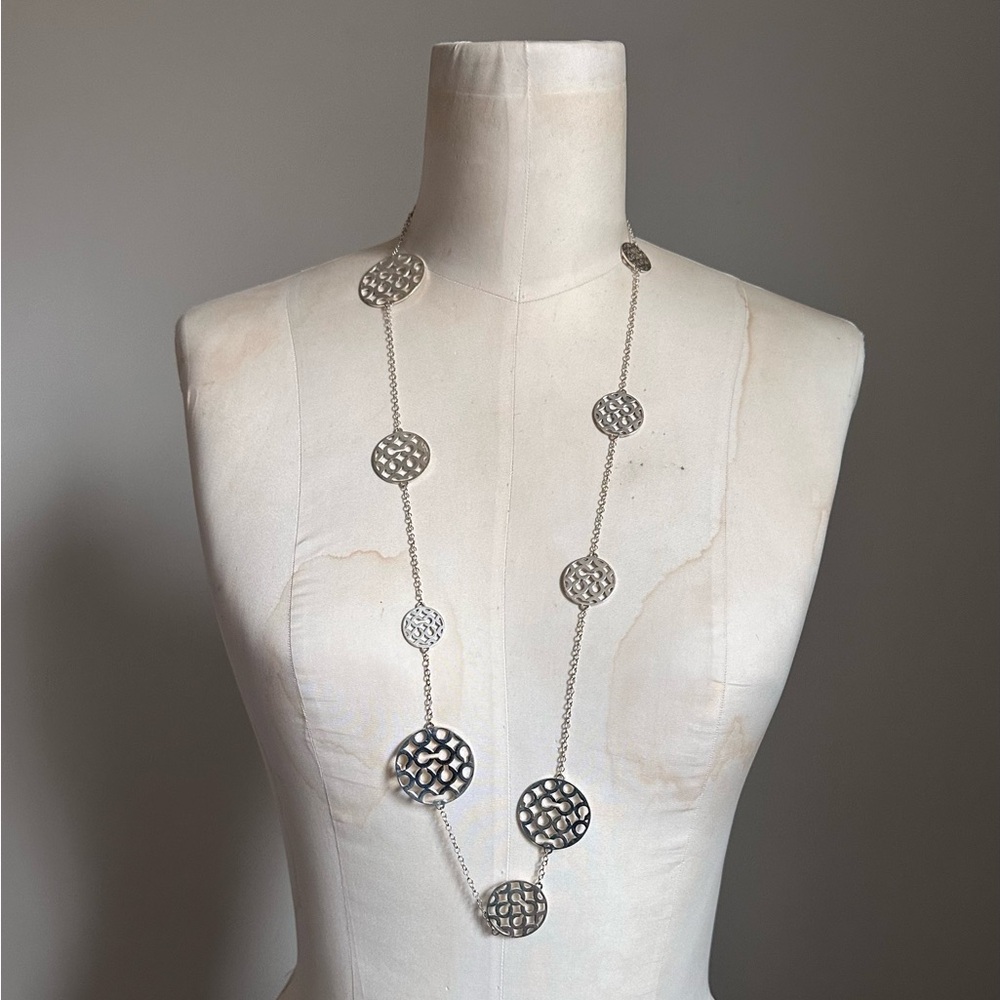 Coach Sterling Signature C Necklace - Various Sized Discs 925 - 36 Grams SS